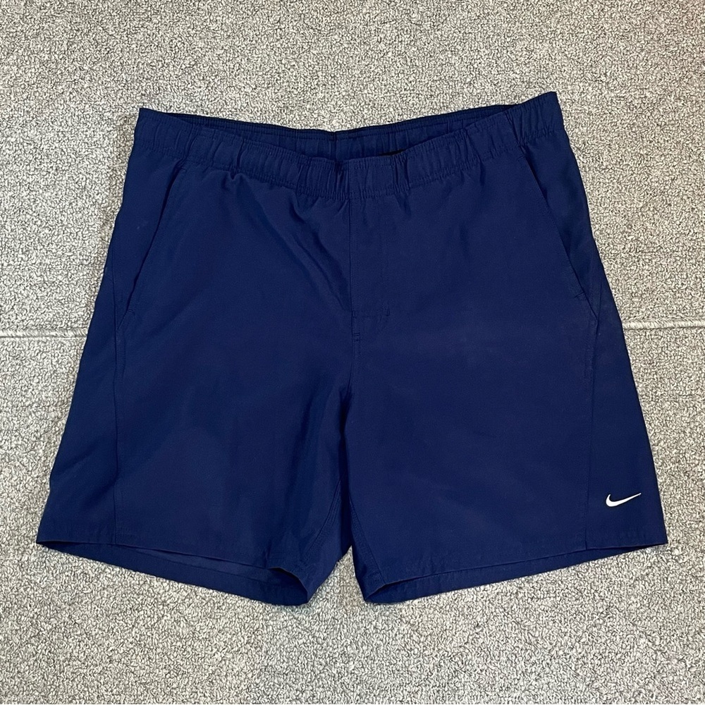 Vintage Y2K Nike Silver Tag Shorts Mens Size XL Navy Blue Athletic Drawstring